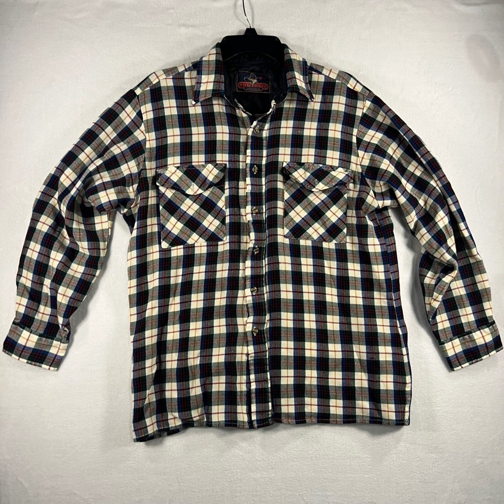Backpacker Sportswear Mens L Plaid Long Sleeve Acrylic Button Up Shirt - Picture 1 of 8